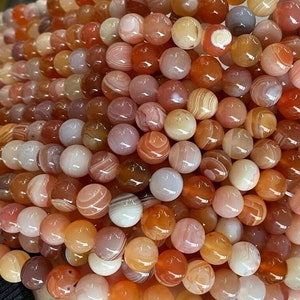 Natürliche rote Botswana Achat Perlen 6mm,8mm,10mm,12mm, glatte runde lose Steinperlen, 15 Zoll vollstrangig.