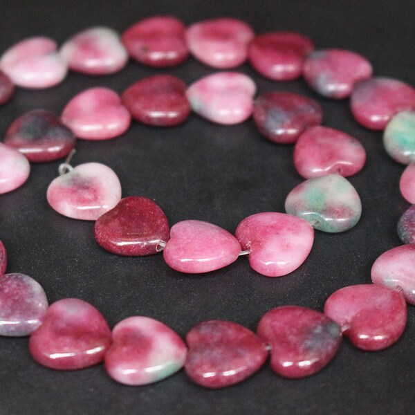 Heart shape Red green chalcedony  beads,14mm,red green jade heart shaped beads,15 inches per strand.