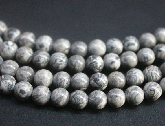 12MM PICASSO JASPER GEMSTONE MATTE BROWN ROUND LOOSE BEADS 15/"