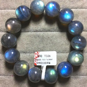 15MM Natural Rainbow Flashlight Labradorite Beaded Stretch Bracelet,healing stone