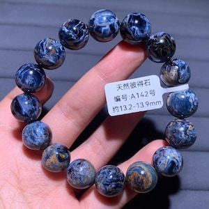 13mm Natural Blue Pietersite Beaded Stretch Bracelet,handmade jewelry gift,unique gifts,healing stone