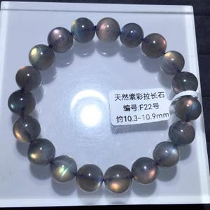 10MM Natural Rainbow Flashlight Pink Purple Labradorite Beaded Stretch Bracelet,handmade jewelry gift