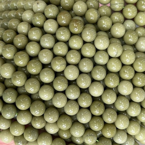 Natural Avocado Jasper smooth round beads 6mm 8mm 10mm , loose  beads ,15 inch full strand