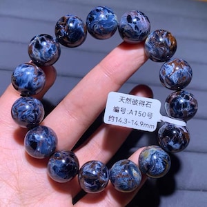 14mm Natural Blue Pietersite Beaded Stretch Bracelet,handmade jewelry gift,unique gifts,healing stone