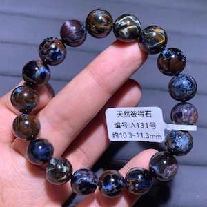 11mm Natural Blue Pietersite Beaded Stretch Bracelet,handmade jewelry gift,unique gifts,healing stone