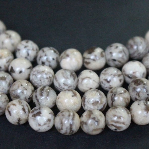 Natural Feldspath Graphic beads 8mm,10mm,12mm smooth round loose stone beads ,15 inch full strand.