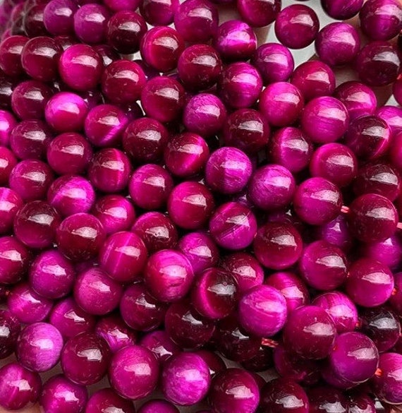 Natural Rose Red Tiger Eye Beads 4 14mm Smooth Round Loose Stone