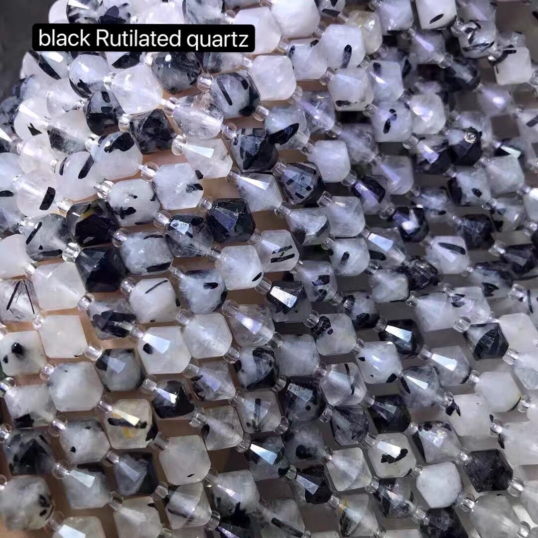 Natural Faceted Cone Crystal Stone Gemstones Beads Etsy UK