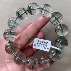 Natural Green Phantom quartz Crystal Beaded Stretch Bracelet,handmade jewelry gift,unique gifts,healing stone