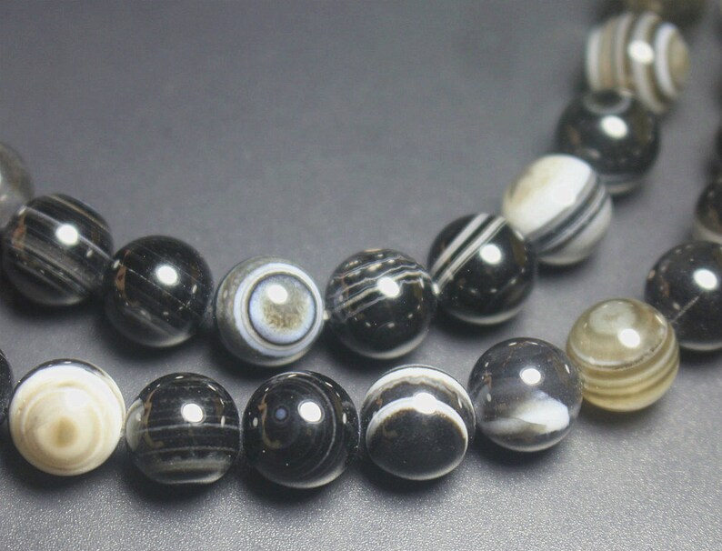 15 inch Full Strand. Natural Black Eyes Agate Round Beads,6mm,8mm,10mm,12mm,14mm,16mm,18mm,20mm