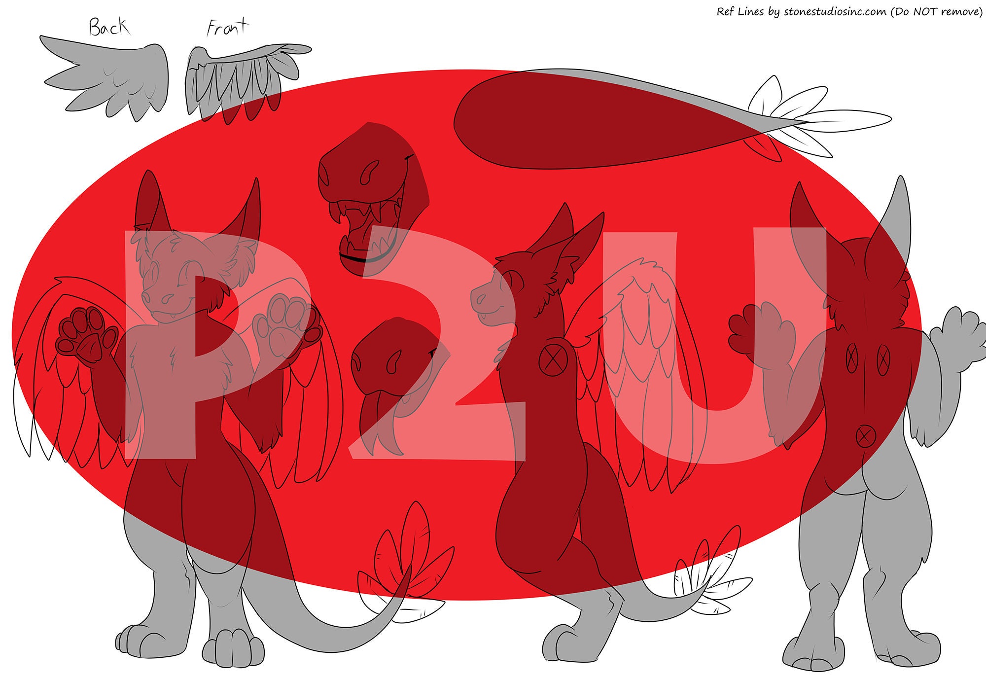 Dutch Angel Dragon Coloring Ref Blank Furry Anthro Animal Etsy