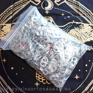 100 Aluminum Pop soda beer drink tabs | crafting supplies jewelry art colored recycle