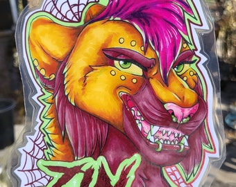 Custom Fursona Conbadge Commission | Furry animal anthro cute cartoon artwork traditional badge