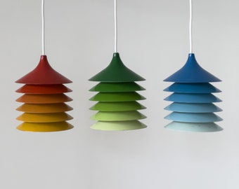 Trío colorido de lámparas vintage de IKEA de Bent Boysen