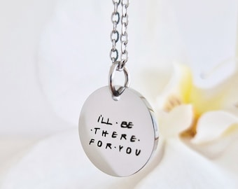 Friends necklace, Bestie necklace, gift for friend, frienship necklace, BFF necklace + CUSTOM BACK engraving option