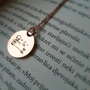 Little Prince necklace, gift necklace, Prince necklace + back engraving custom + CUSTOM BACK ENGRAVING option