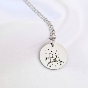 Little Prince stainless steel necklace, Le petite prince necklace + CUSTOM BACK ENGRAVING option