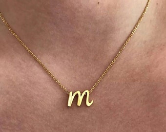 Initial Necklace, Letter Necklace, Gold Necklace, Personalized Name Necklace, Wife Gifts ,Gifts For Mom, Moms Gift, Birthday Gift for her