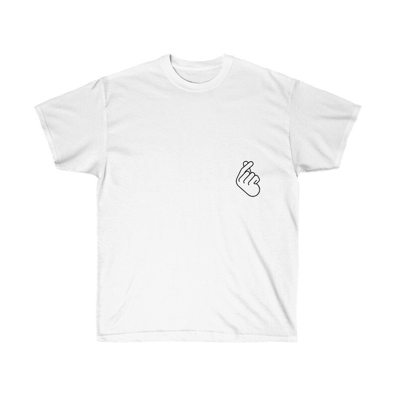 Korean Fingers Heart T Shirt Korean Heart Symbol T Shirt Etsy