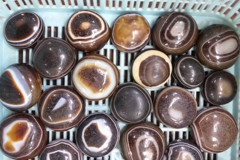 Lot 10 pcs Antique Goat/'s EYE Agate Lukimi Eye DZI Circa 300 AD #N03 Ancient Goat/'s Eye Agate Pendant
