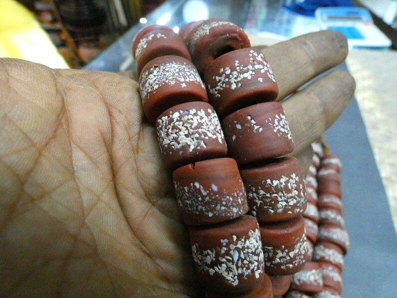 Ancient Mosaic Beads|Old Mosaic Glass Beads For D.I.Y Vintage Coral Tube Mosaic Roman Glass Beaded Necklace|Roman Glass