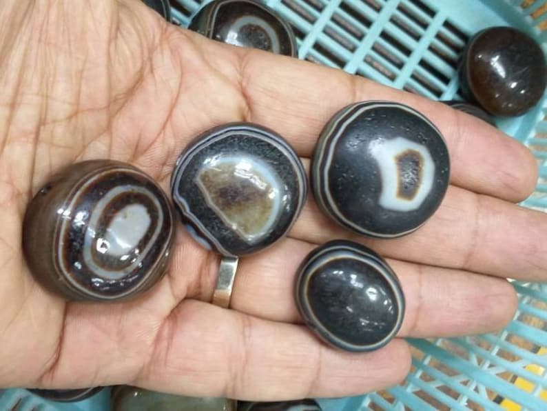 Lot 10 pcs Antique Goat/'s EYE Agate Lukimi Eye DZI Circa 300 AD #N03 Ancient Goat/'s Eye Agate Pendant