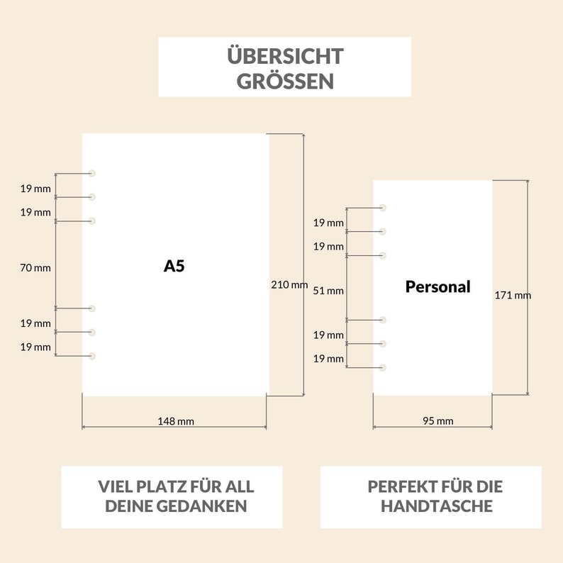 Kalendereinlagen A5 oder Personal 1 Woche 2 Seiten punktkariert 2024 2025 für Filofax Bild 9