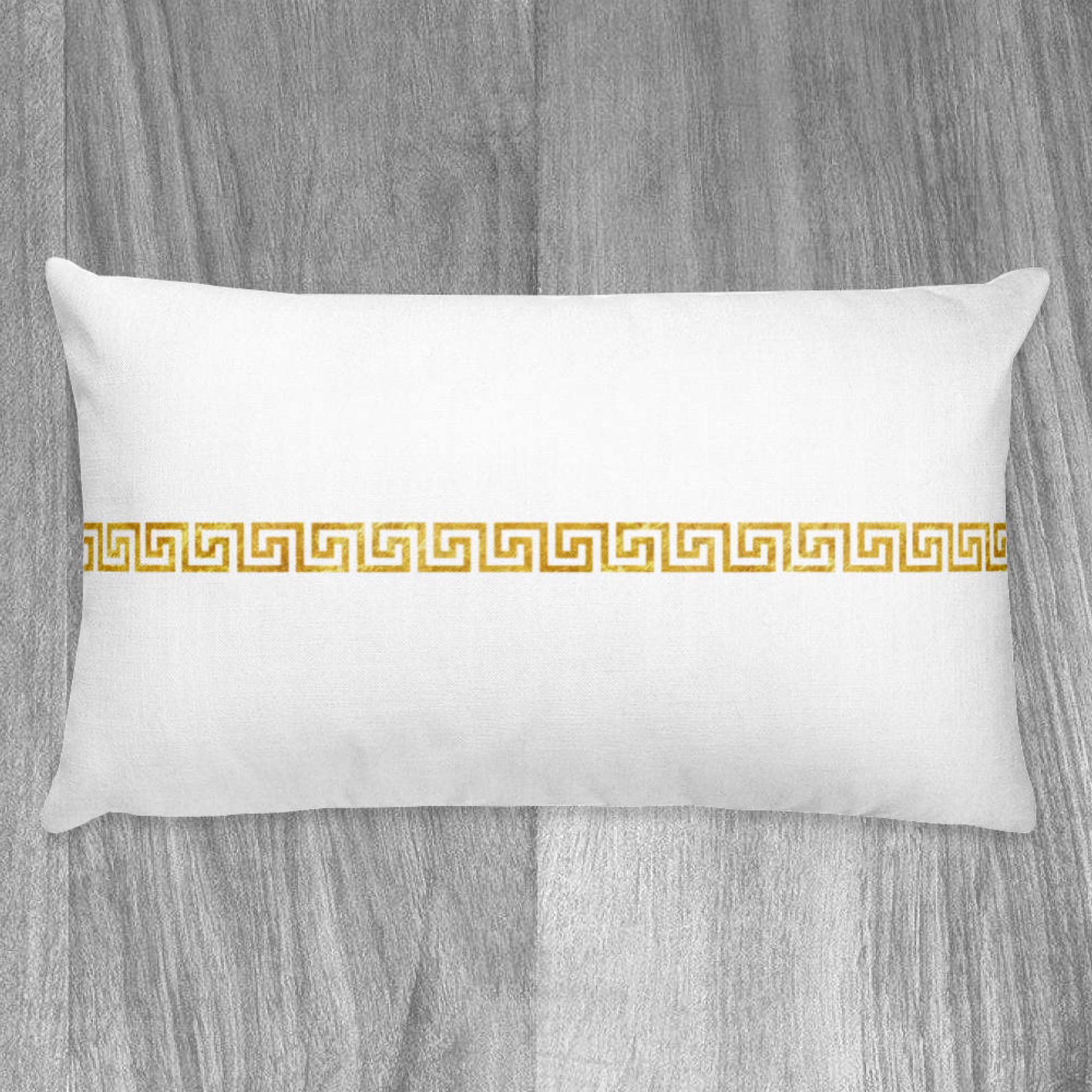 Gold Greek Key Pattern Throw Pillows Etsy