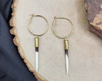 Yellowstone/Beth Dutton Porcupine Quill 18K Gold-Plated Hoop Earrings