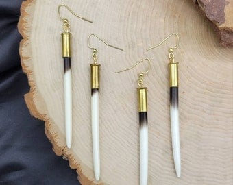 Bullet Porcupine Quill Stick Earrings