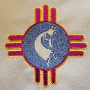 Kokopelli In The Sun Machine Embroidery Design