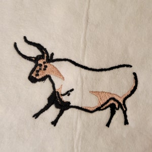 Prehistoric Cave Art Bull machine embroidery design