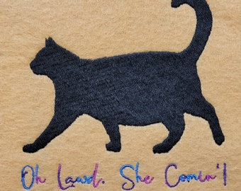 Oh Lawd, She Comin'! Fat Cat Machine Embroidery Design