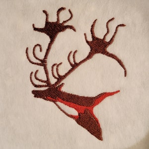 Prehistoric Cave Art Irish Elk machine embroidery design