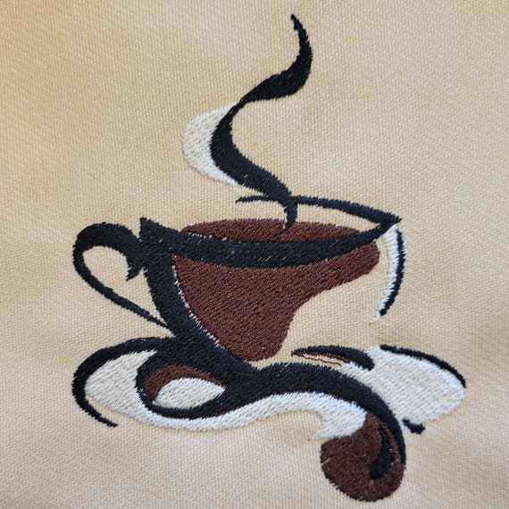 Artistic Coffee Cup Machine Embroidery Design Etsy