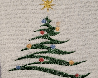 Simple Christmas Tree With Lights machine embroidery design