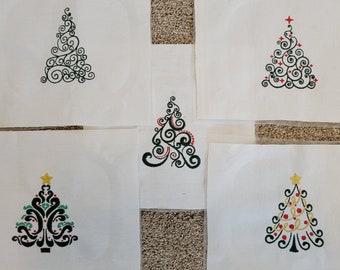 Decorative Christmas Tree Fat Pack, 5 Machine Embroidery Designs