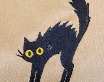 Halloween Black Cat Machine Embroidery Design