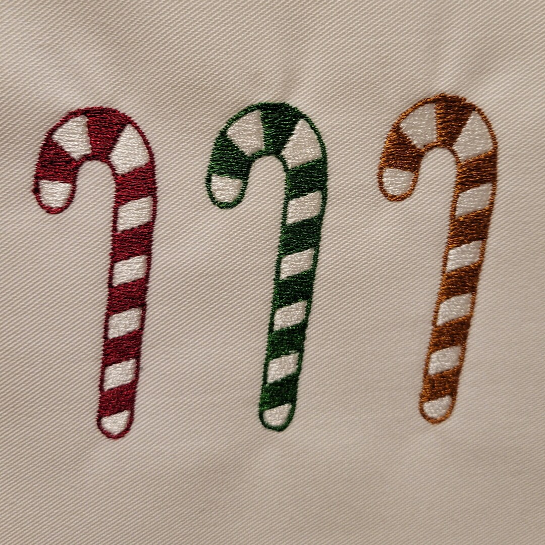 Three Candy Canes Machine Embroidery Design Etsy