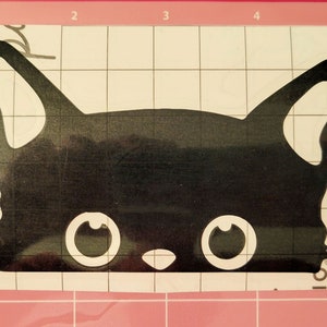 Peeking Cat Permanent vinyl decal