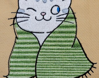 Kitty With A Blanket Machine Embroidery Design