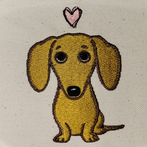 Adorable Dachshund Puppy machine embroidery design