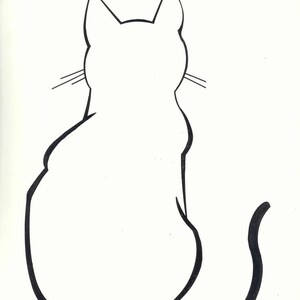 Contorno Siluetta di un disegno di ricamo della macchina del gatto