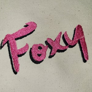 FOXY text Machine embroidery design