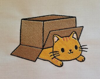 Kitty In The Box machine embroidery design