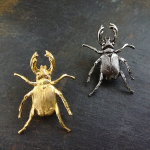 Scarab Beetle Pin&#39;s Brooch, Silver Plated or Gilded Insect Brooch, Winged Insect Gold Brooch, Wedding Gold Beetle Retro Insect Brooch