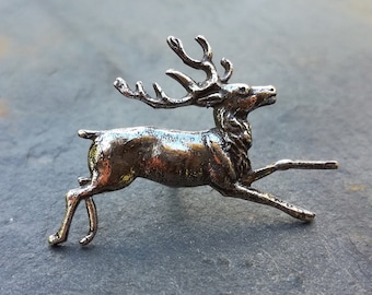 ヴィンテージ スコットランド ケルト スタッグ ディア ブローチ ピン