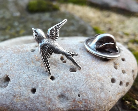 BROCHE ANCIENNE HIRONDELLE en argent finesse argent Art Nouveau France