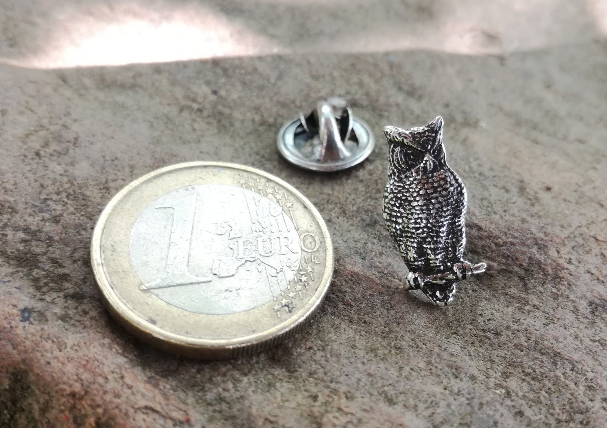 Broche Hiboux / Chouettes En Argent Sterling - 8 Grammes - Occasion - Sans Marque