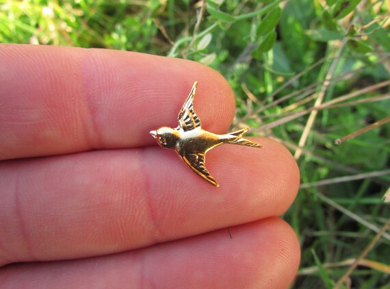 Broche hirondelle repoussée, argent sterling, San Juan Capistrano, souvenir - France